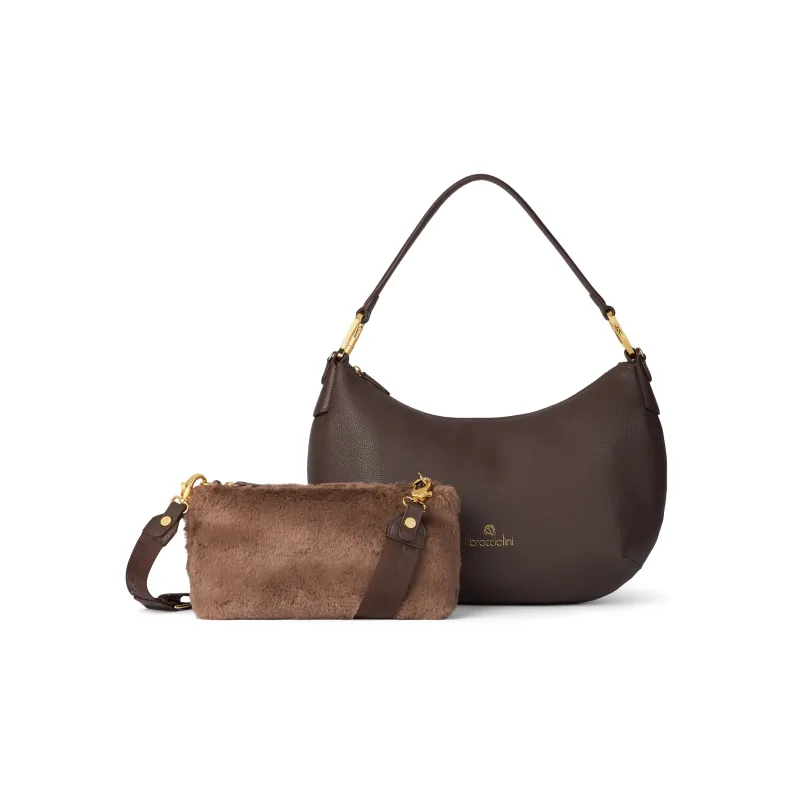 Borsa a spalla Braccialini Beth, marrone