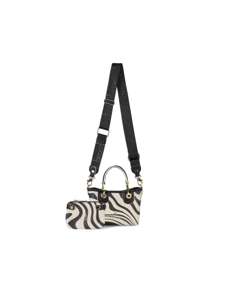 Braccialini Beth Print mini bag, zebra slime