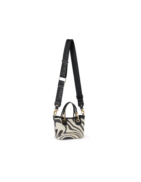 Braccialini Beth Print mini bag, zebra slime