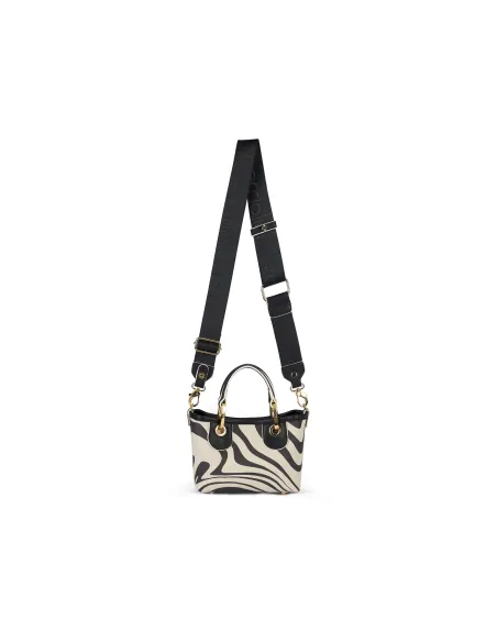Braccialini Beth Print mini bag, zebra slime