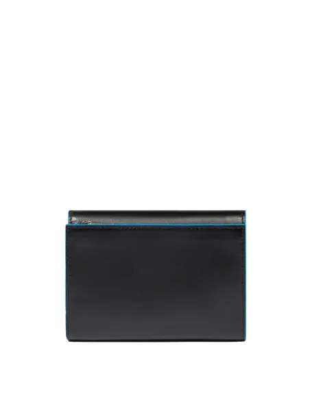 Portafoglio donna piccolo con porta monete laterale Piquadro Blue Square, nero