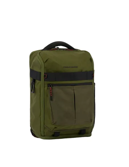Piquadro Arne travel backpack with laptop compartment, green
