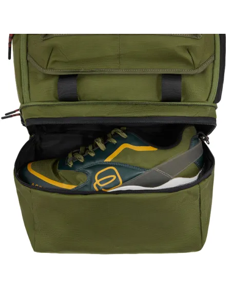 Piquadro Arne travel backpack with laptop compartment, green