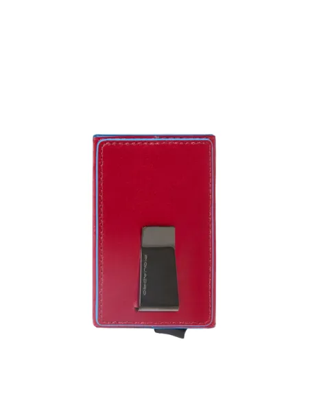 Piquadro B2 Credit card case with sliding system and cash clip, red