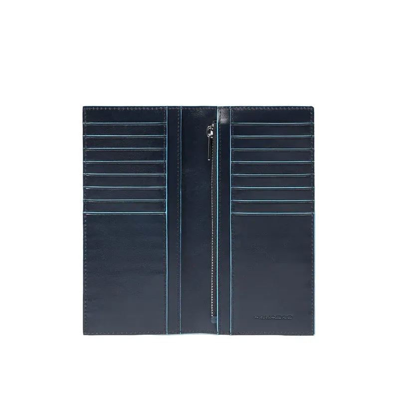 Piquadro Blue Square large vertical wallet, blue