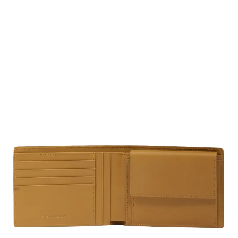 Piquadro Kiry men's wallet with coin purse, yellow