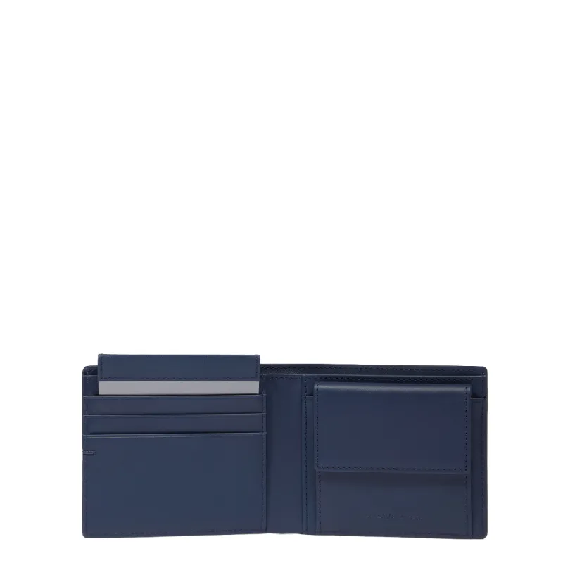 Piquadro Kiri men's leather wallet, blue