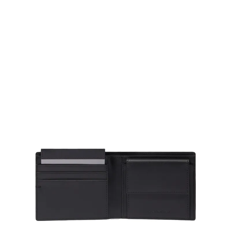 Piquadro Kiri Herren-Geldbörse aus Leder, schwarz