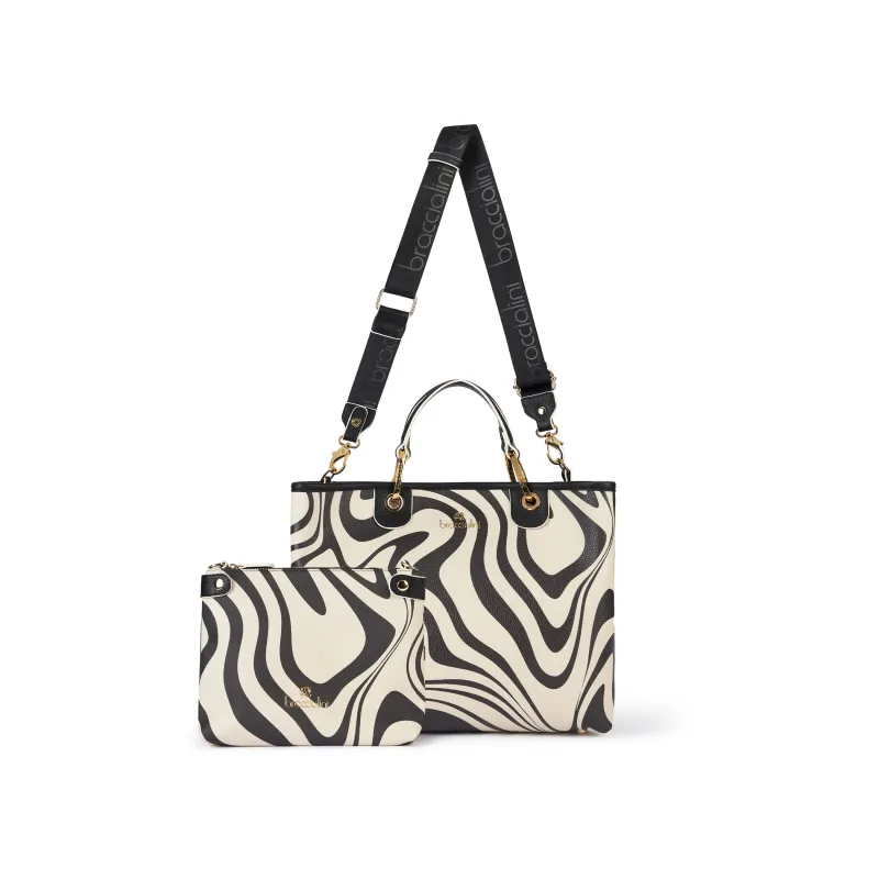 Braccialini Beth Print Damen-Handtasche, Zebra Slime 2