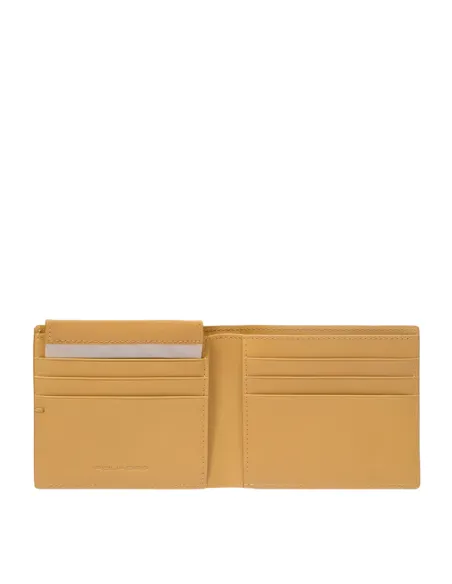 Piquadro Kiri men's wallet with removable document holder, yellow