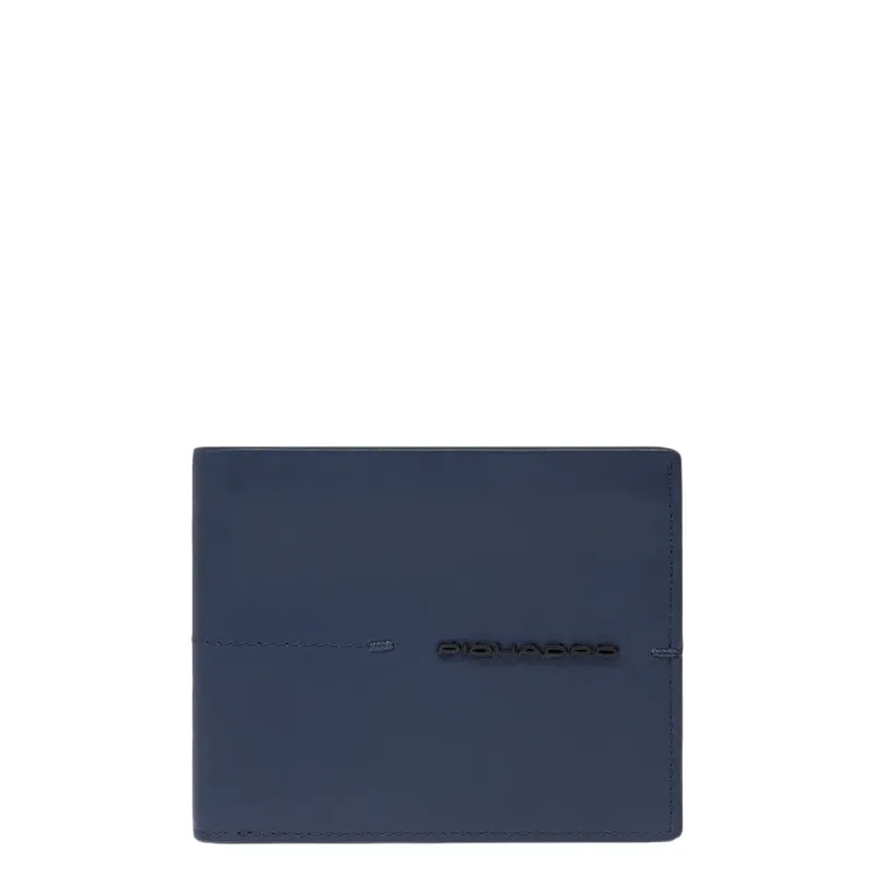 Piquadro Kiri Herren Geldbörse aus Leder, blau 2