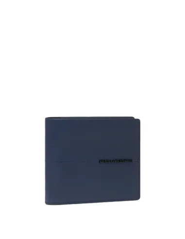 Piquadro Kiri leather men's wallet, blue