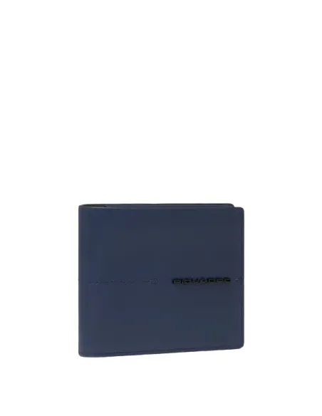 Piquadro Kiri leather men's wallet, blue