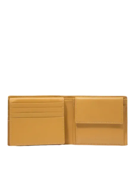 Piquadro Kiri leather men's wallet, yellow