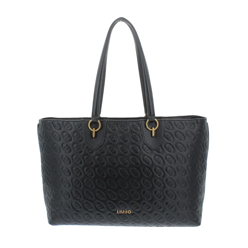Shopping con logo Liu Jo, nera