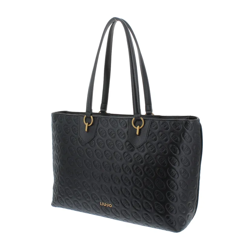 Shopping con logo Liu Jo, nera 2
