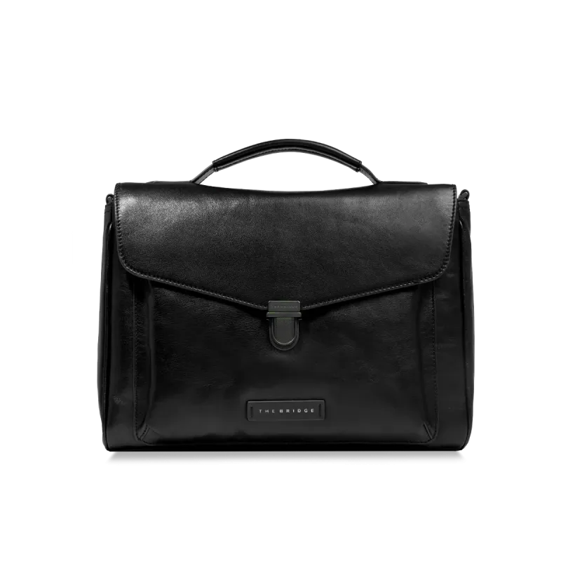Borsa da lavoro con patta The Bridge Filippo, nera