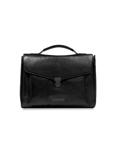 Borsa da lavoro con patta The Bridge Filippo, nera