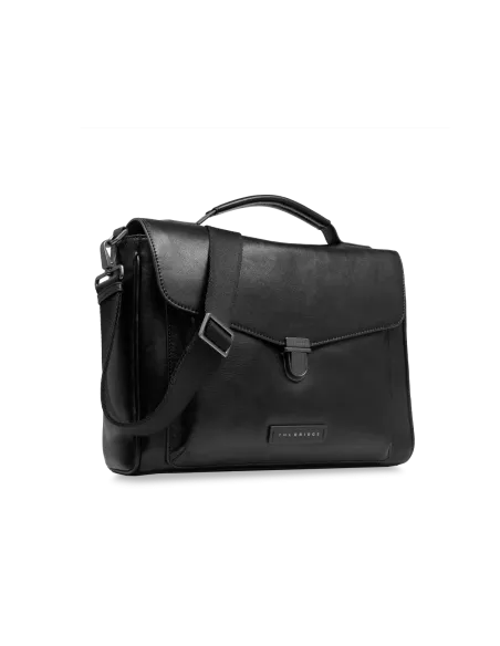 Borsa da lavoro con patta The Bridge Filippo, nera