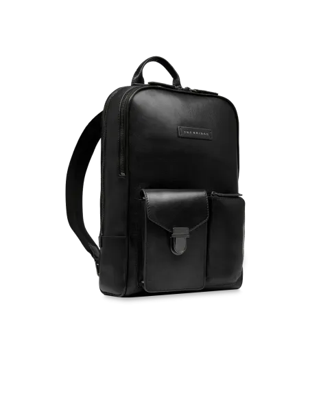 The Bridge Filippo laptop backpack with two compartments, black