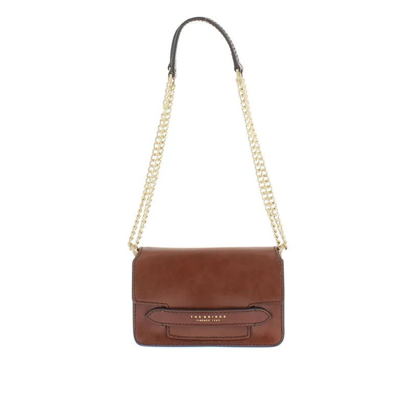 The Bridge Lucrezia women's bag with chain strap, brown