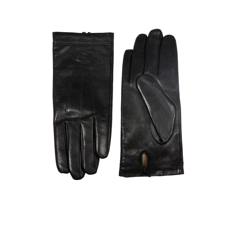 The Bridge men's leather gloves with wool lining, black