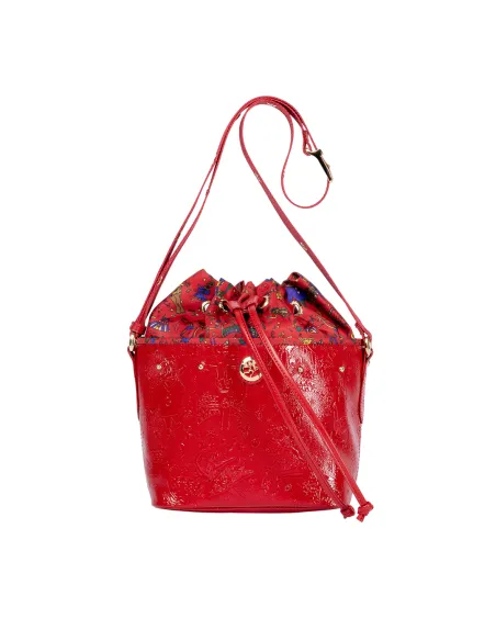 Piero Guidi Golden Age bucket bag, red