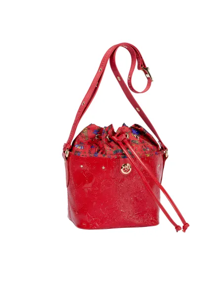 Piero Guidi Golden Age bucket bag, red