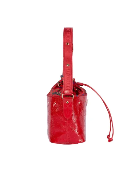 Piero Guidi Golden Age bucket bag, red