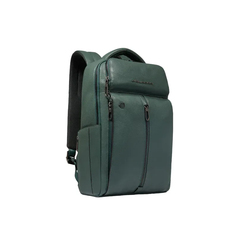 Piquadro Hedley small leather laptop backpack, green 2