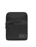 Borsello porta iPadin tessuto e pelle Piquadro Wollem, nero