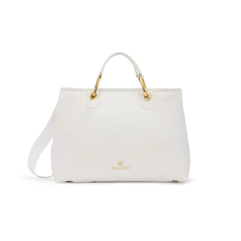 Beth Puffy Braccialini Damen-Handtasche, weiß