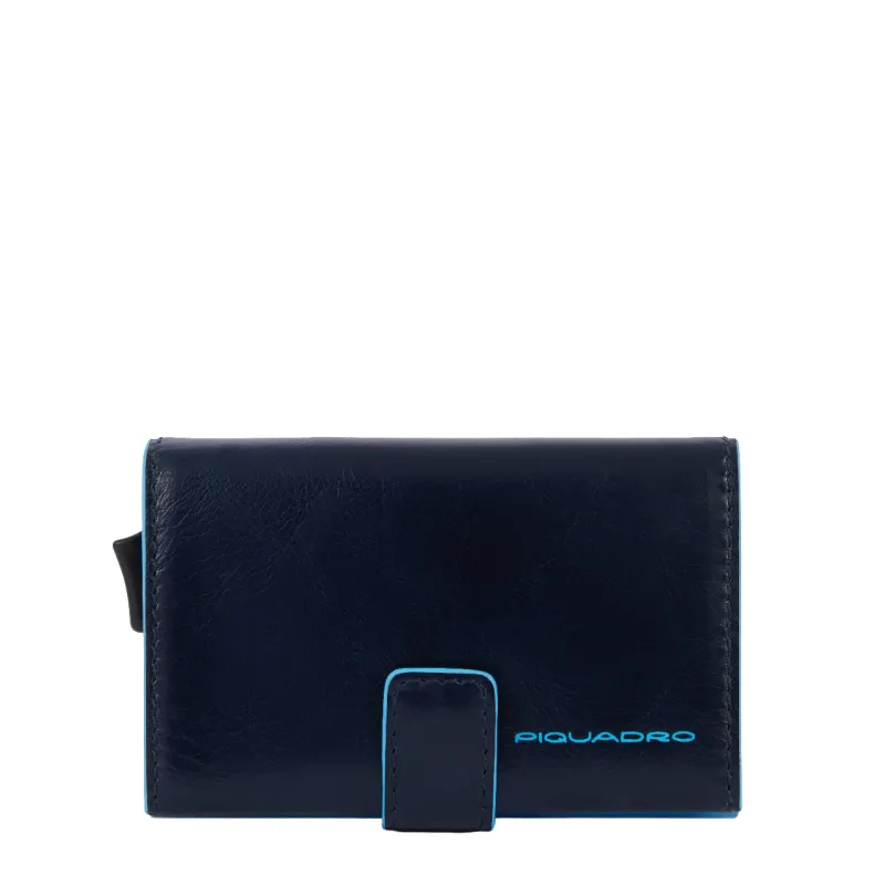 Piquadro Blue Square compact wallet for credit cards with... 2