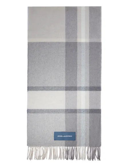 Piquadro scarf with fringes, grey-black
