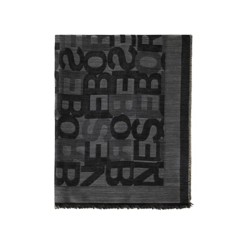 Scarf with Borbonese logo, black