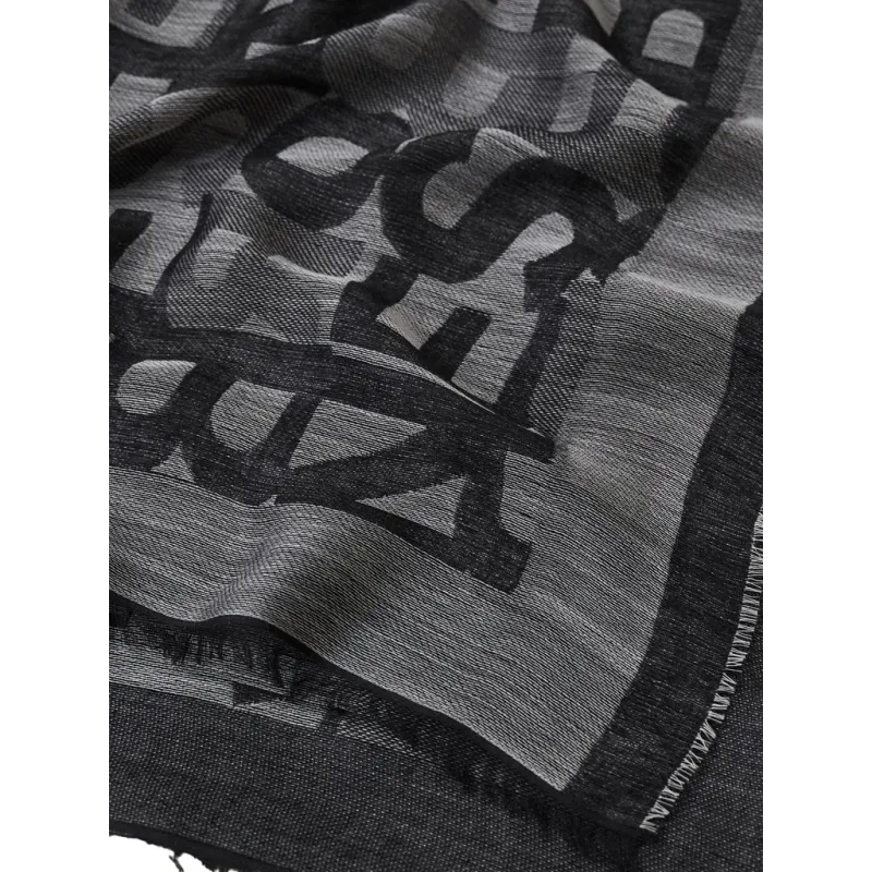 Schal mit Borbonese-Logo, schwarz 2