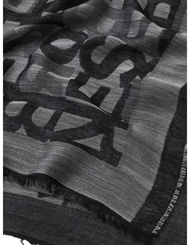 Schal mit Borbonese-Logo, schwarz