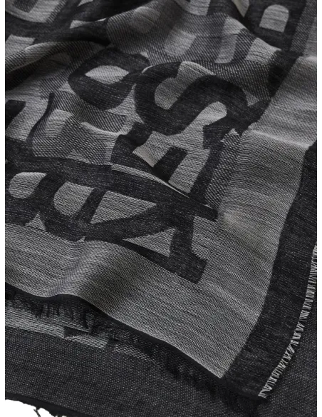 Scarf with Borbonese logo, black
