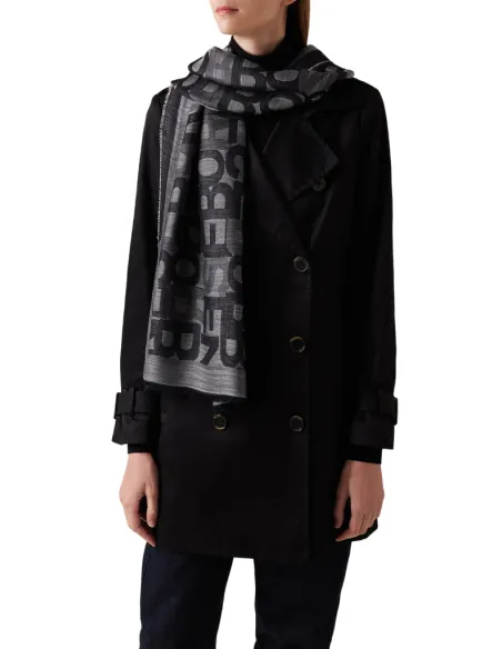 Scarf with Borbonese logo, black