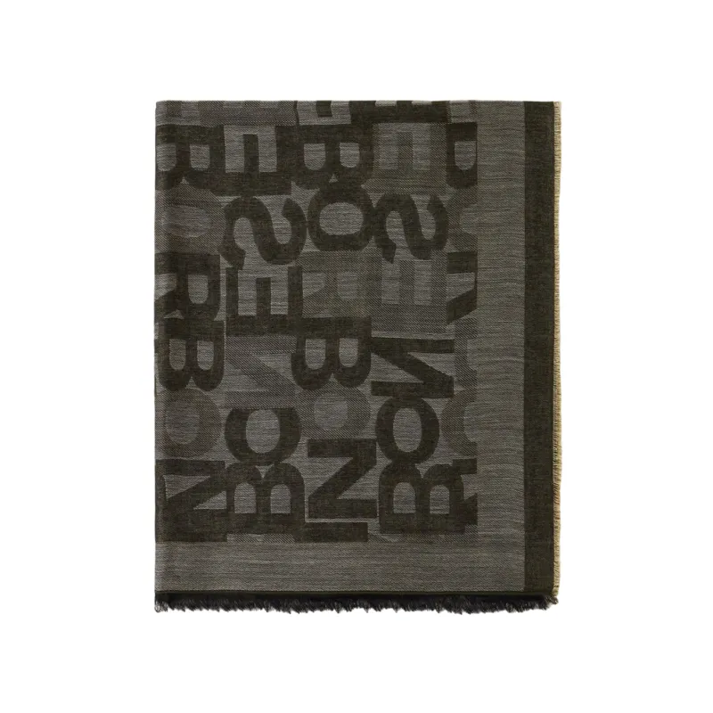 Scarf with Borbonese logo, green