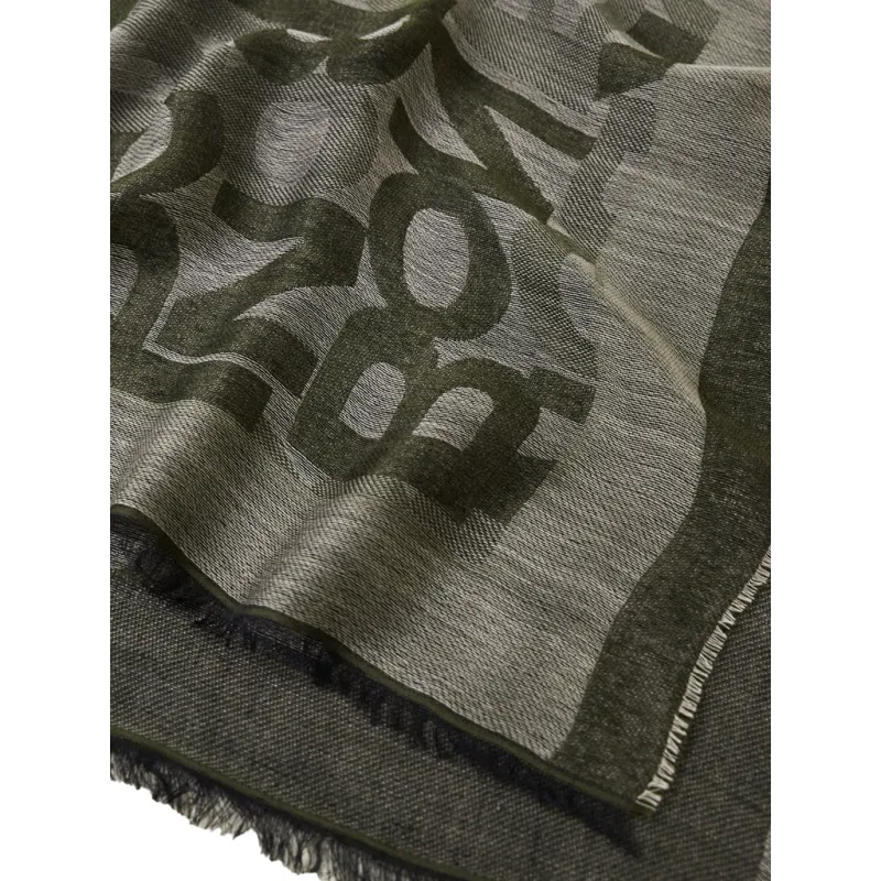 Scarf with Borbonese logo, green 2