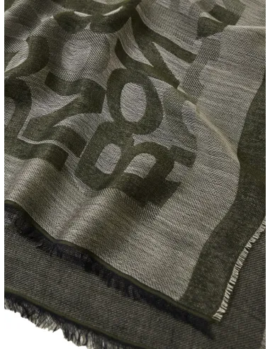 Stola logo mania Borbonese, oliva