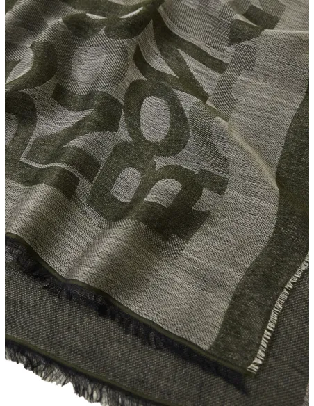 Scarf with Borbonese logo, green