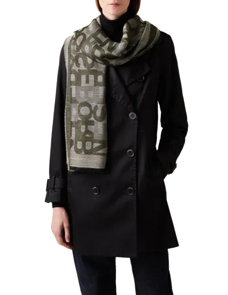 Scarf with Borbonese logo, green