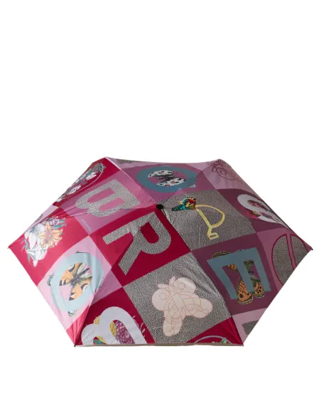 Borbonese super mini umbrella, amarone-edera