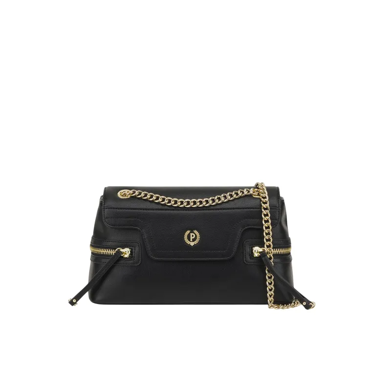 Pollini shoulder bag with chain strap, black