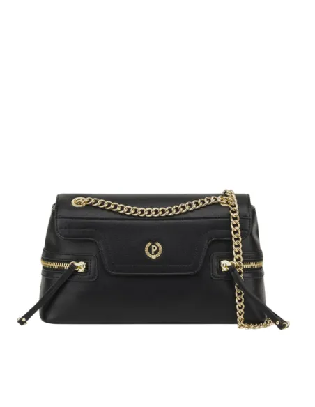 Pollini shoulder bag with chain strap, black