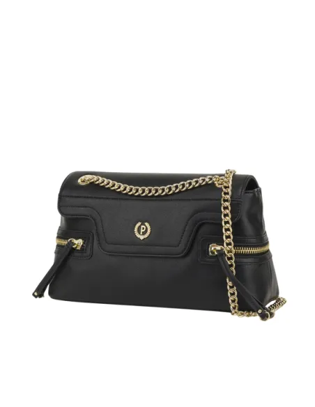 Pollini shoulder bag with chain strap, black