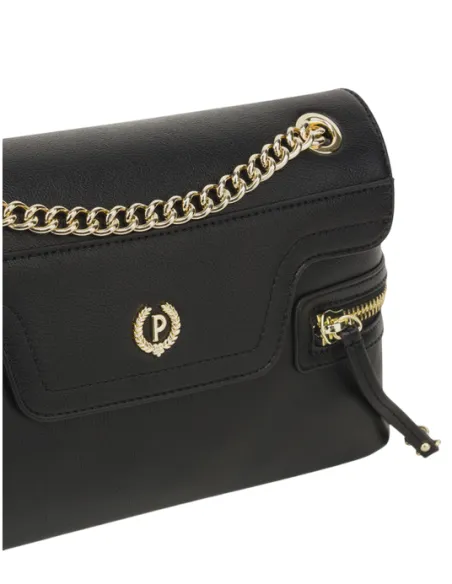 Pollini shoulder bag with chain strap, black