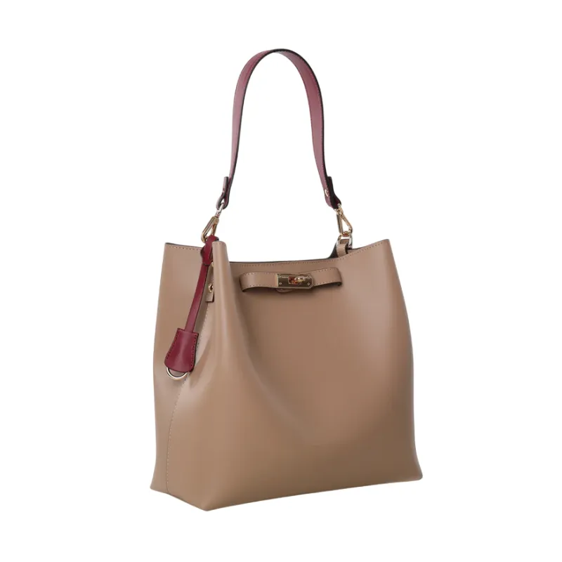 Livia Gianni Notaro leather shoulder bag, taupe 2